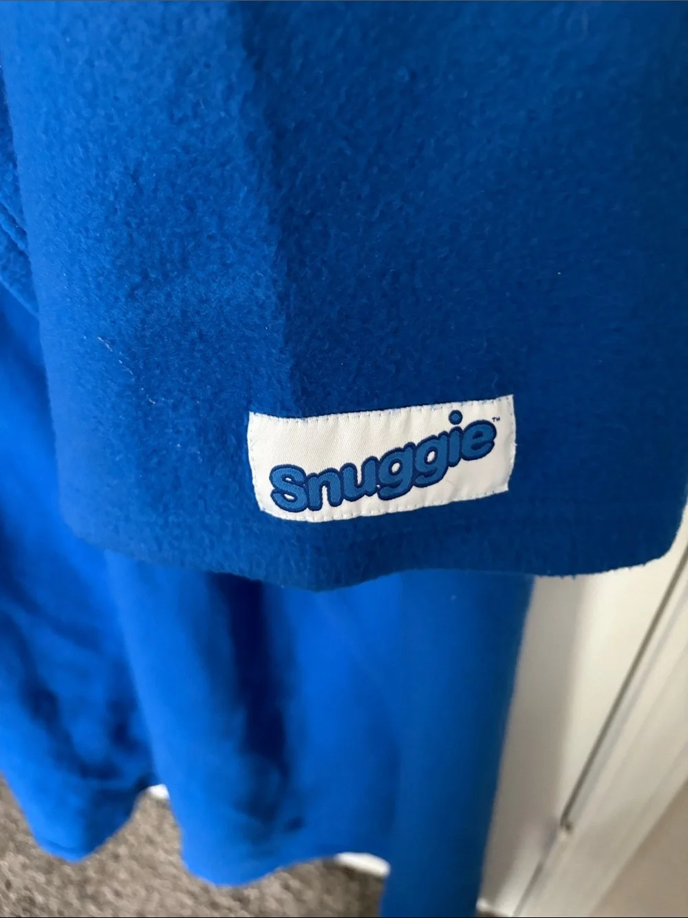 Cozy Electric Blue Fleece Poncho Blanket. Never used in great condition.
